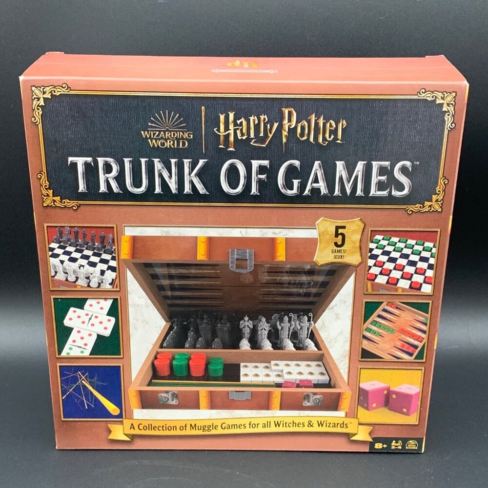 Harry Potter Trunk Of 5 Muggle Board Games Wizard Witch‎ Set Ages 8+ Spin Master